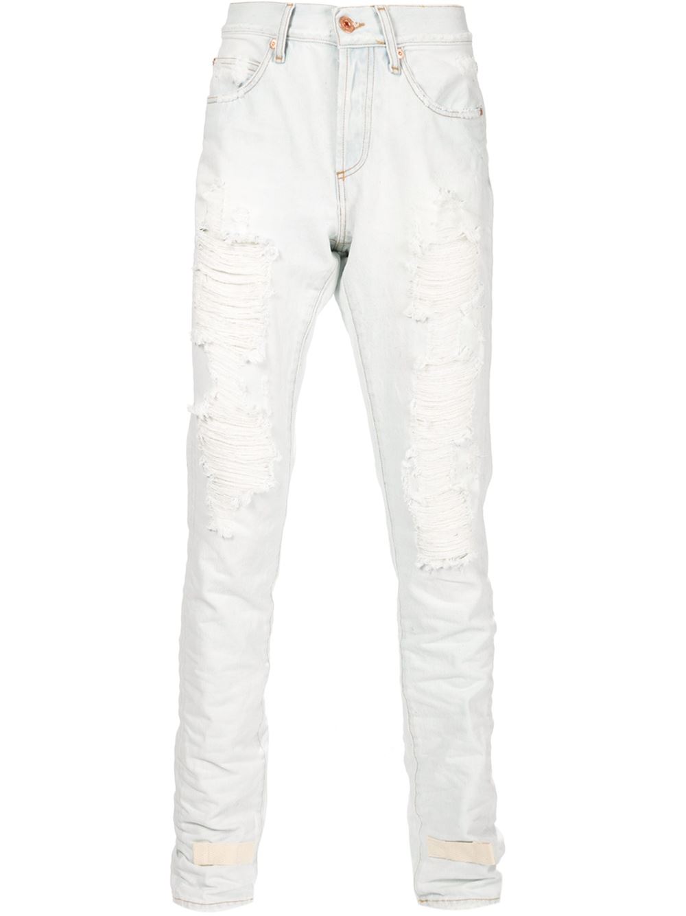 Off-White distressed straight leg jeans Men Clothing Regular & Straight-Leg