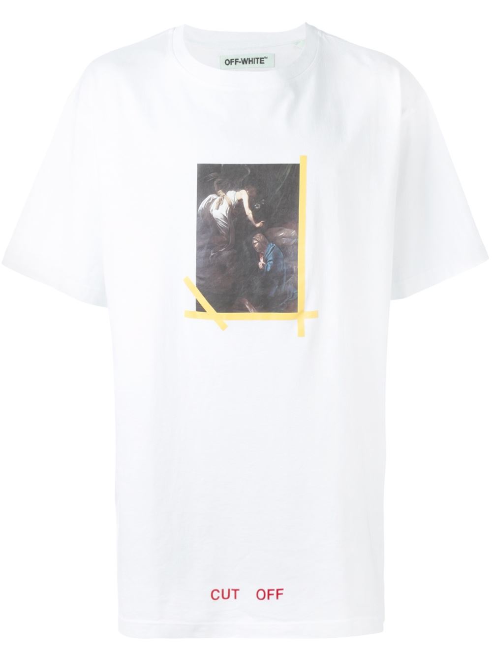 Off-White painting print T-shirt 0199 Men Clothing T-Shirts