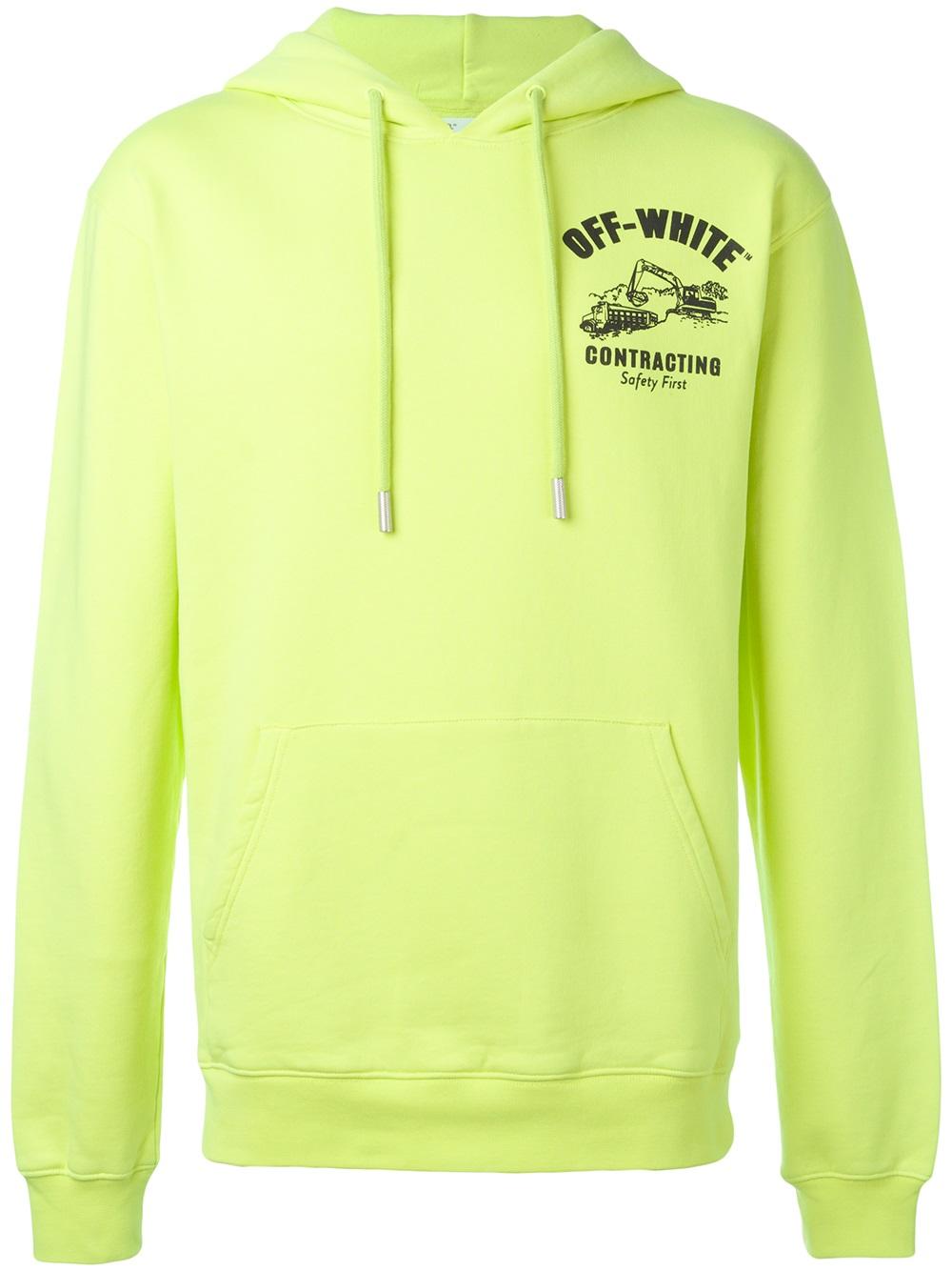 Off-White logo print hoodie YELLOW Men Clothing Hoodies