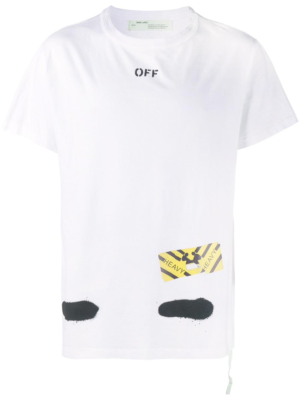Off-White graffiti logo print t-shirt 0110 WHITE Men Clothing T-Shirts