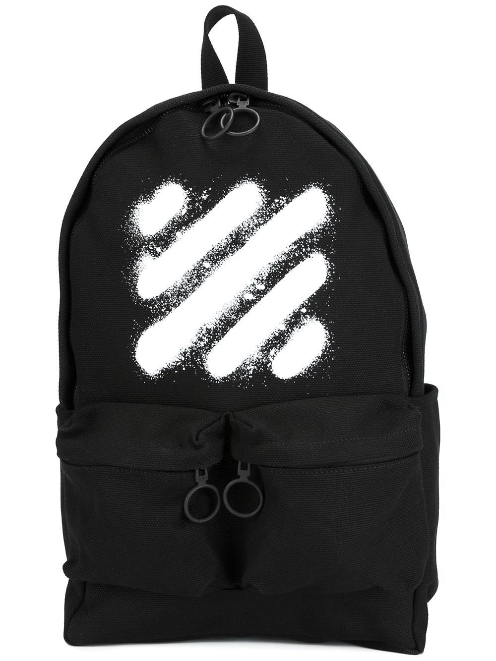 Off-White 'Diag Spray' backpack 1001 BLACK WHITE Men Bags Backpacks