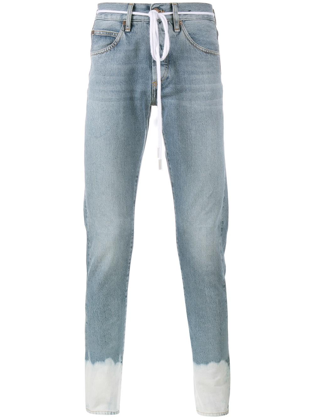 Off-White sprayed hem jeans BOTTOM BLEACH Men Clothing Slim-Fit [OW346