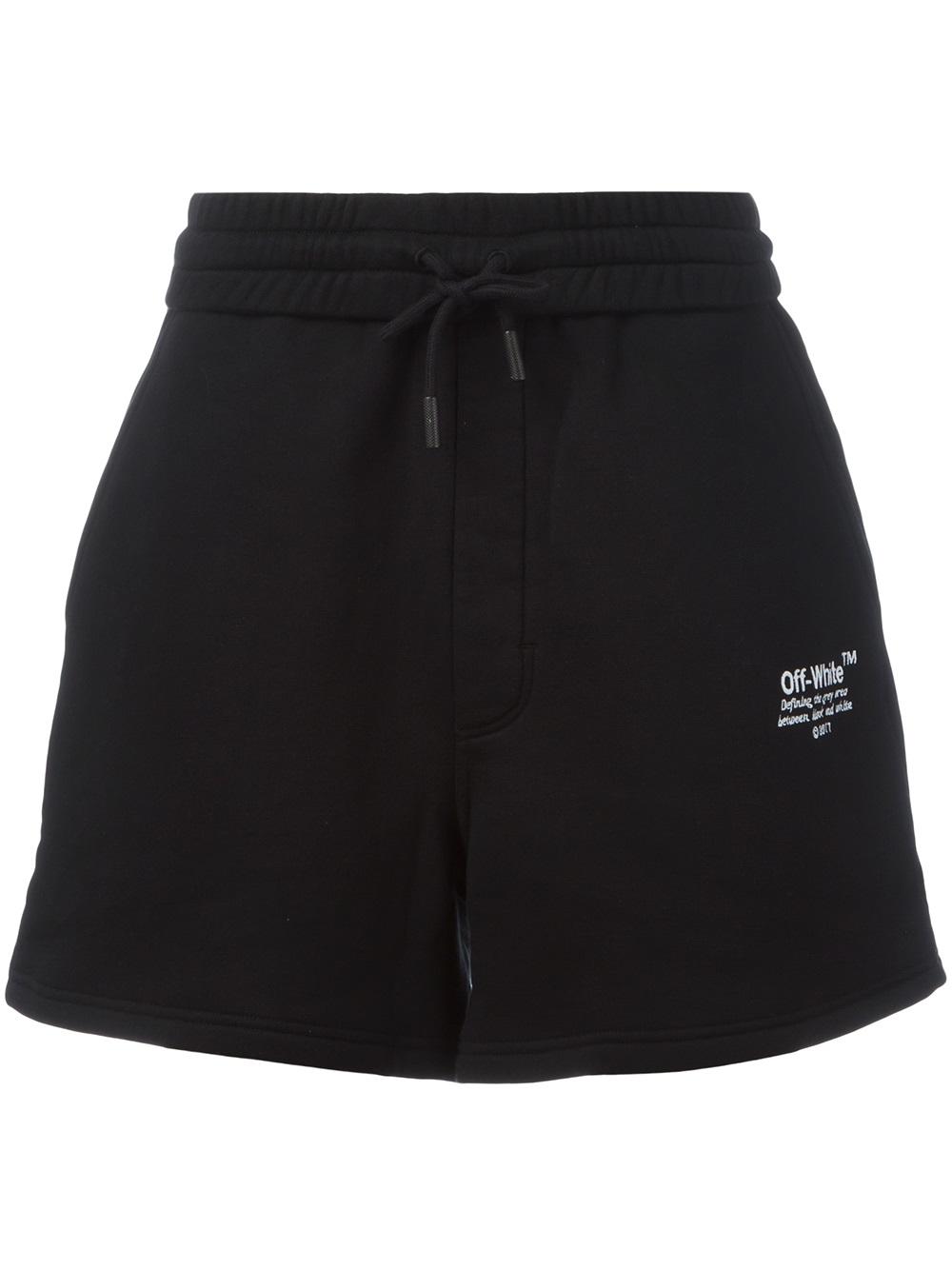 Off-White embroidered track shorts 1001 BLACK Men Clothing & Running
