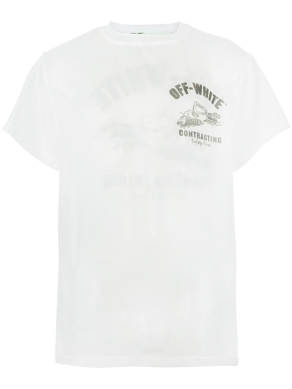 Off-White Construction Organza T-shirt 10110 Men Clothing T-Shirts