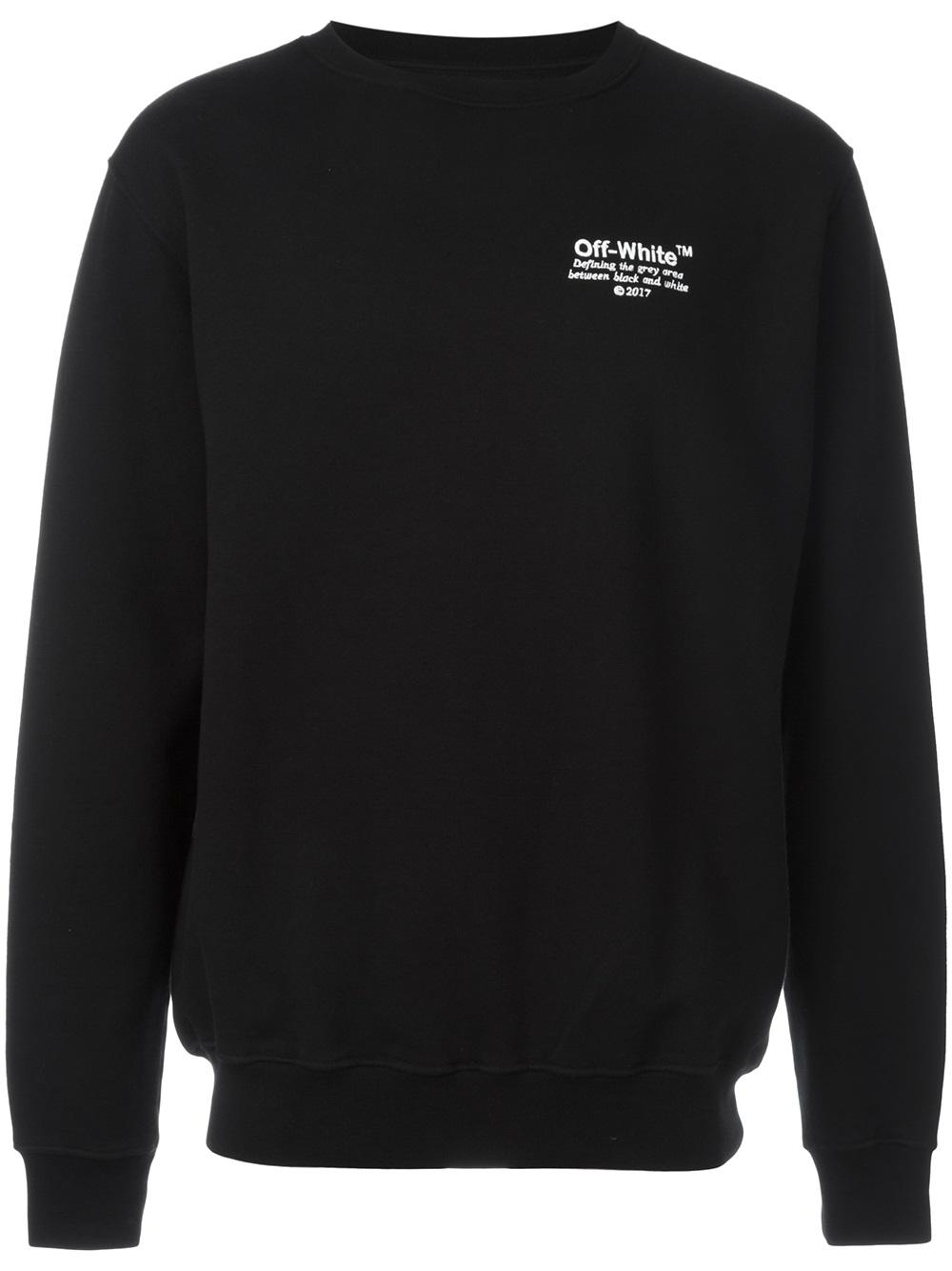 Off-White embroidered sweatshirt BLACK Men Clothing Sweatshirts