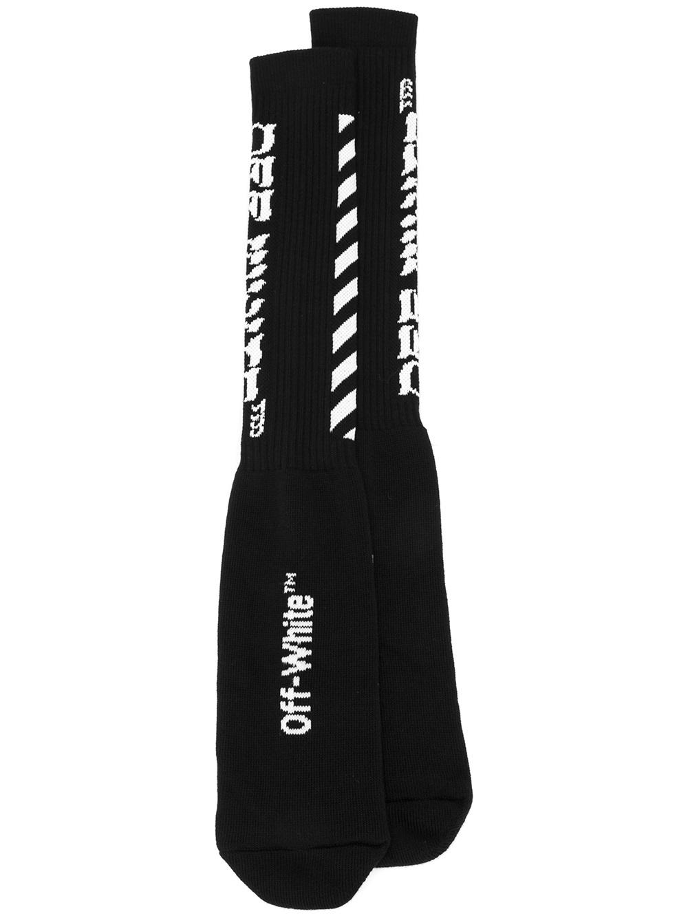 Off-White logo print socks BLACK Men Clothing