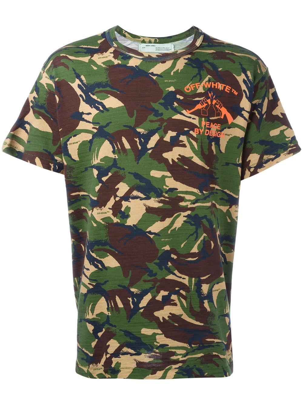 Off-White camouflage print T-shirt All over Men Clothing T-Shirts