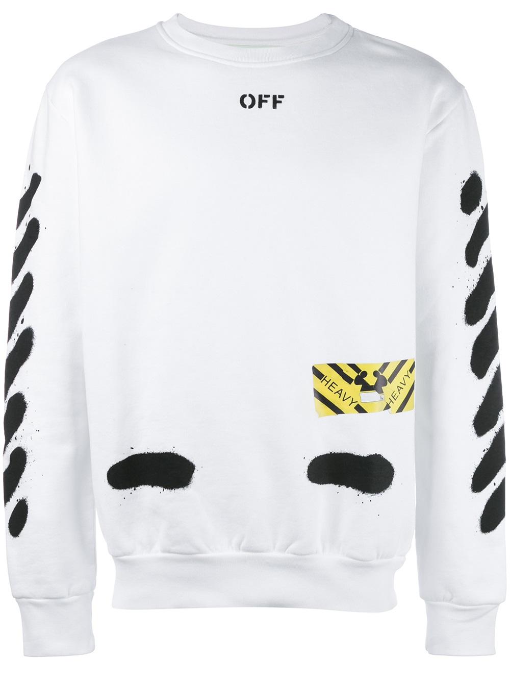 Off-White diagonal stripe sweatshirt 0110 Men Clothing Sweatshirts