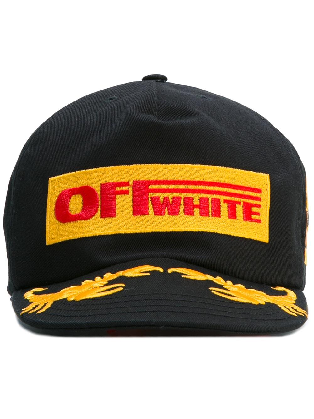 Off-White logo patch cap 1088 BLACK Men Accessories Hats