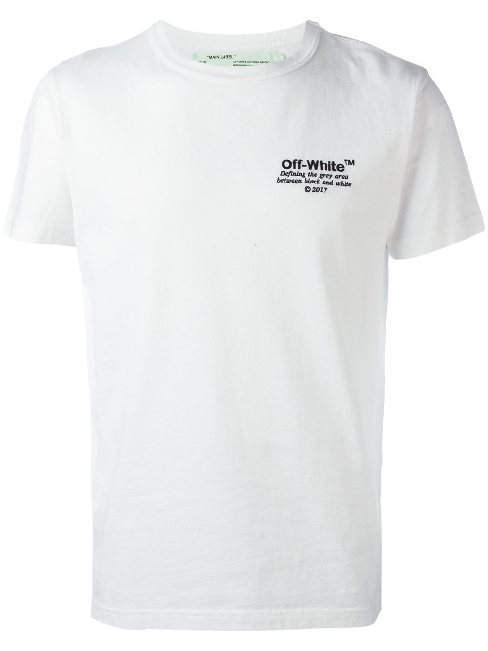 Off-White embroidered text T-shirt 0110 WHITE Men Clothing T-Shirts
