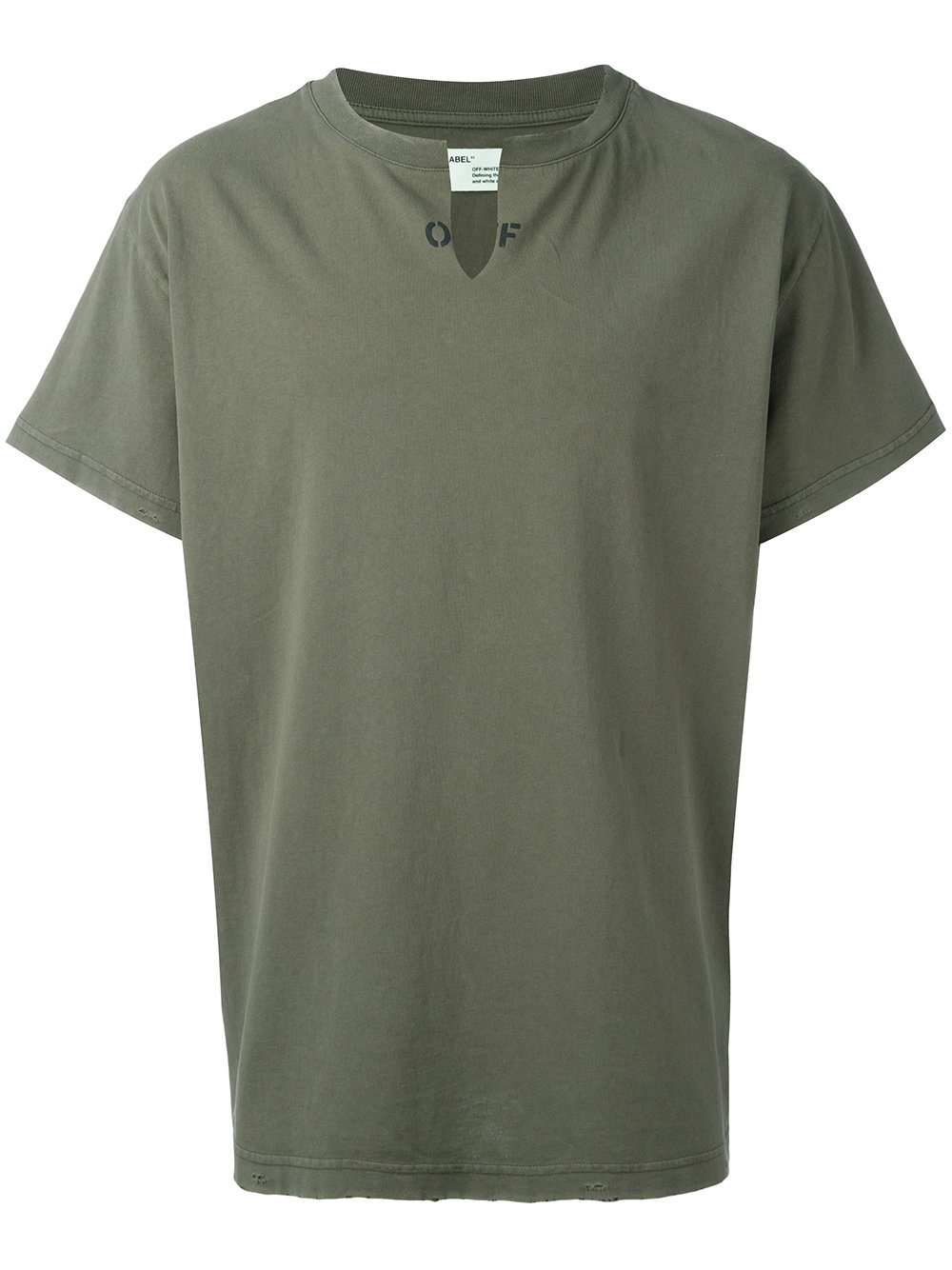 Off-White collar cut T-shirt GREEN Men Clothing T-Shirts