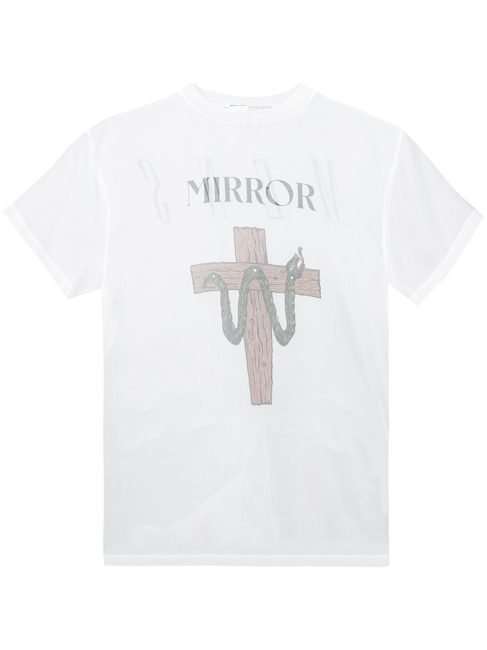 Off-White \'mirror\' print sheer T-shirt WHITE/MULTI Men Clothing T-Shirts