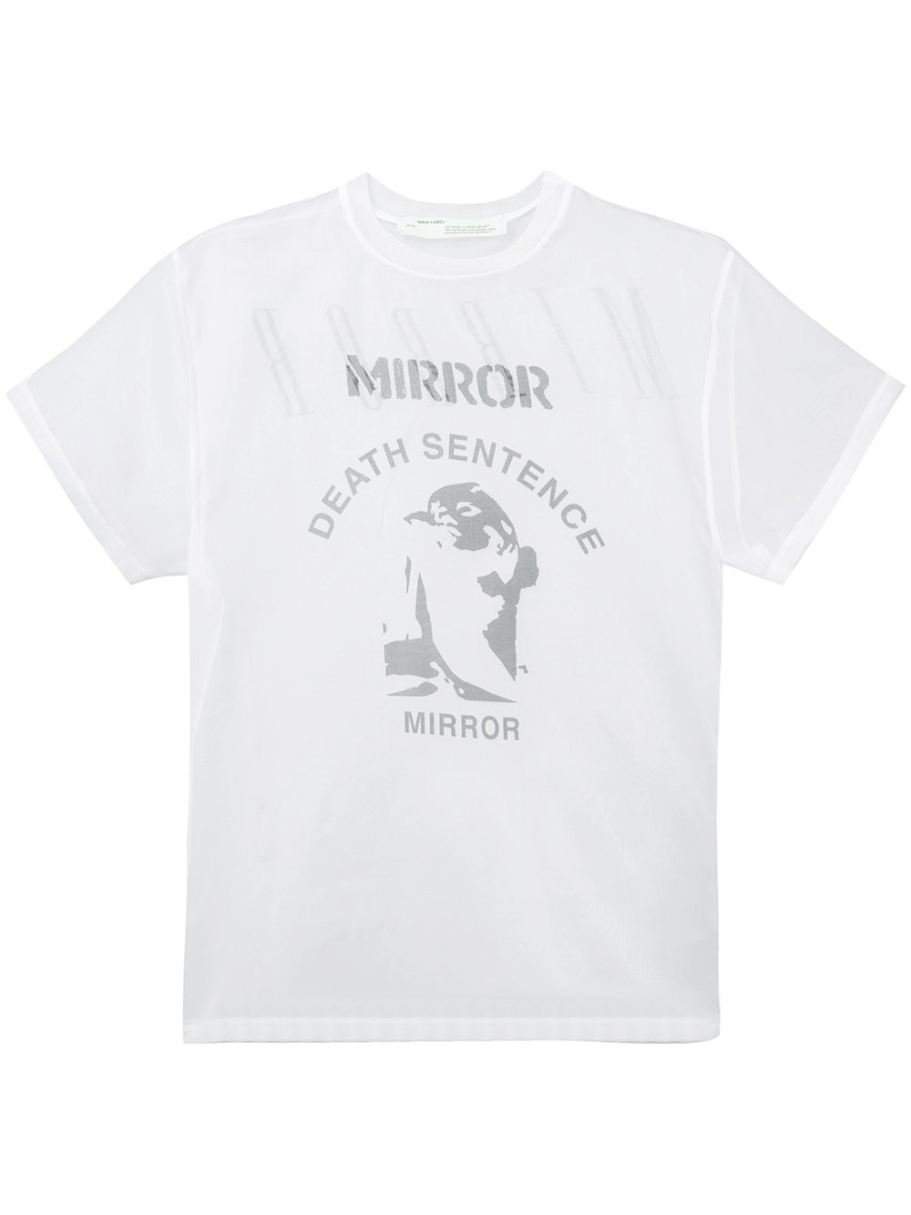 Off-White \'mirror\' print sheer T-shirt WHITE&BLACK Men Clothing T-Shirts