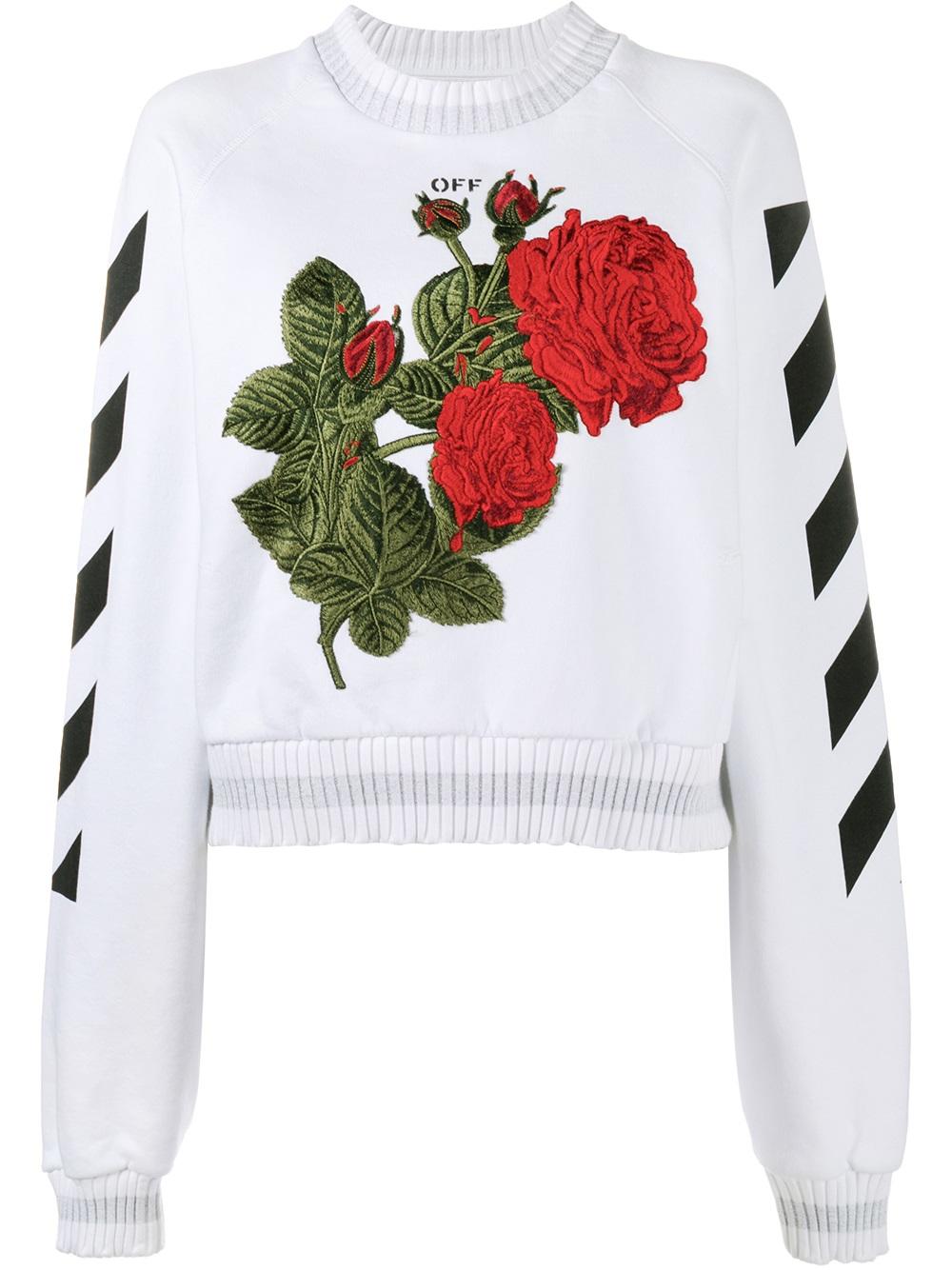 Off-White rose-embroidered sweatshirt WHITE Women Clothing Jumpers