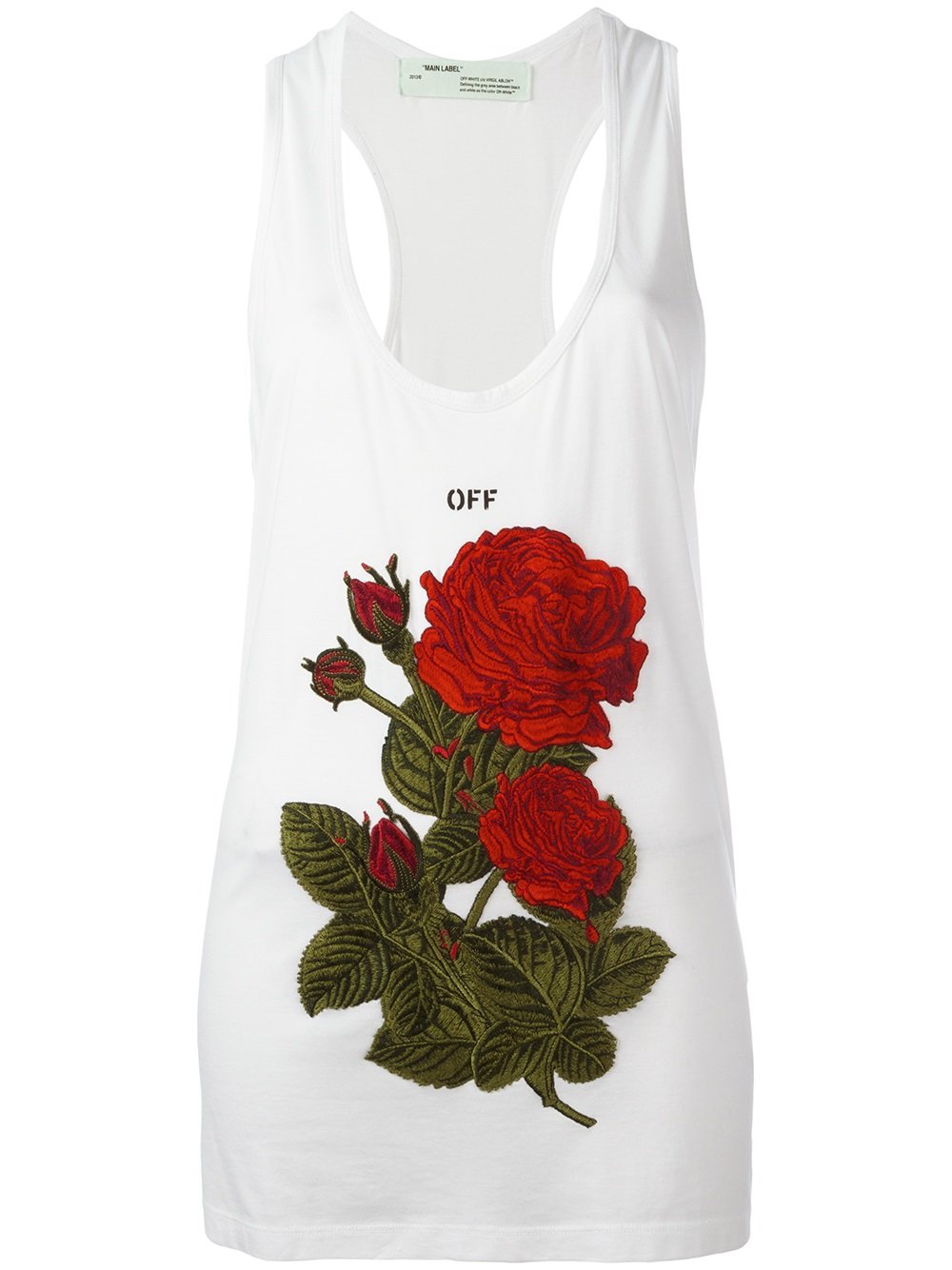 Off-White rose embroidery tank latest fashion-trends 0188 WHITE Women Clothing Vests & Tops