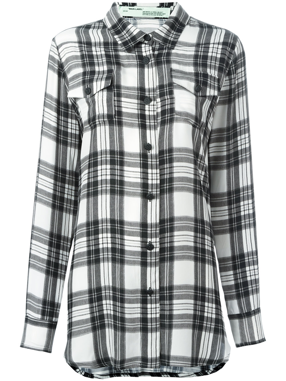 Off-White plaid shirt popular WHITE ALL OVER Women Clothing Shirts