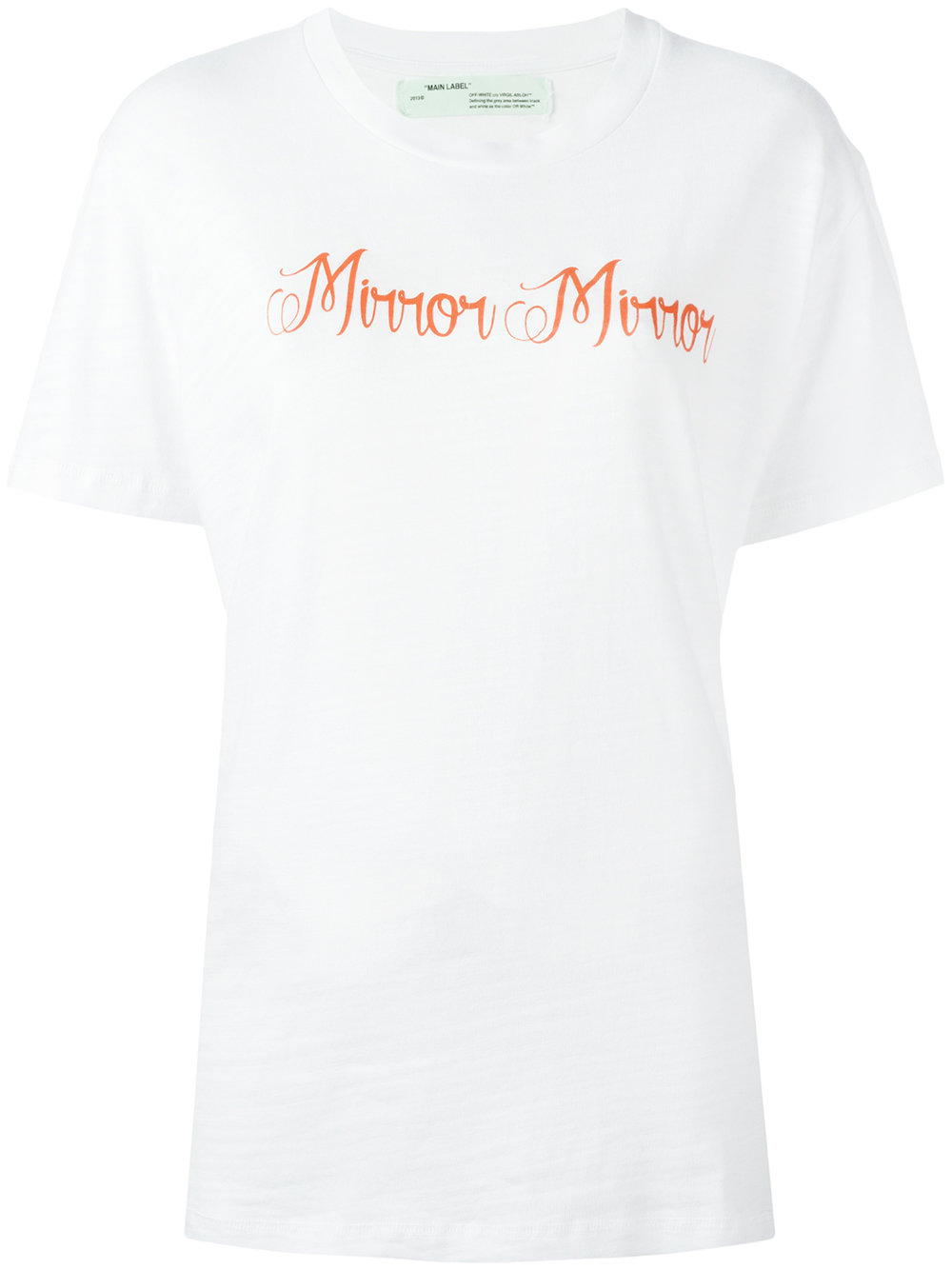 Off-White 'mirror mirror' print T-shirt luxury lifestyle brand white orange Women Clothing T-shirts & Jerseys