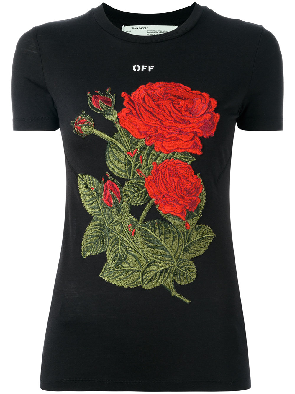 Off-White roses patch T-shirt Clearance Sale NERO Women Clothing T-shirts & Jerseys