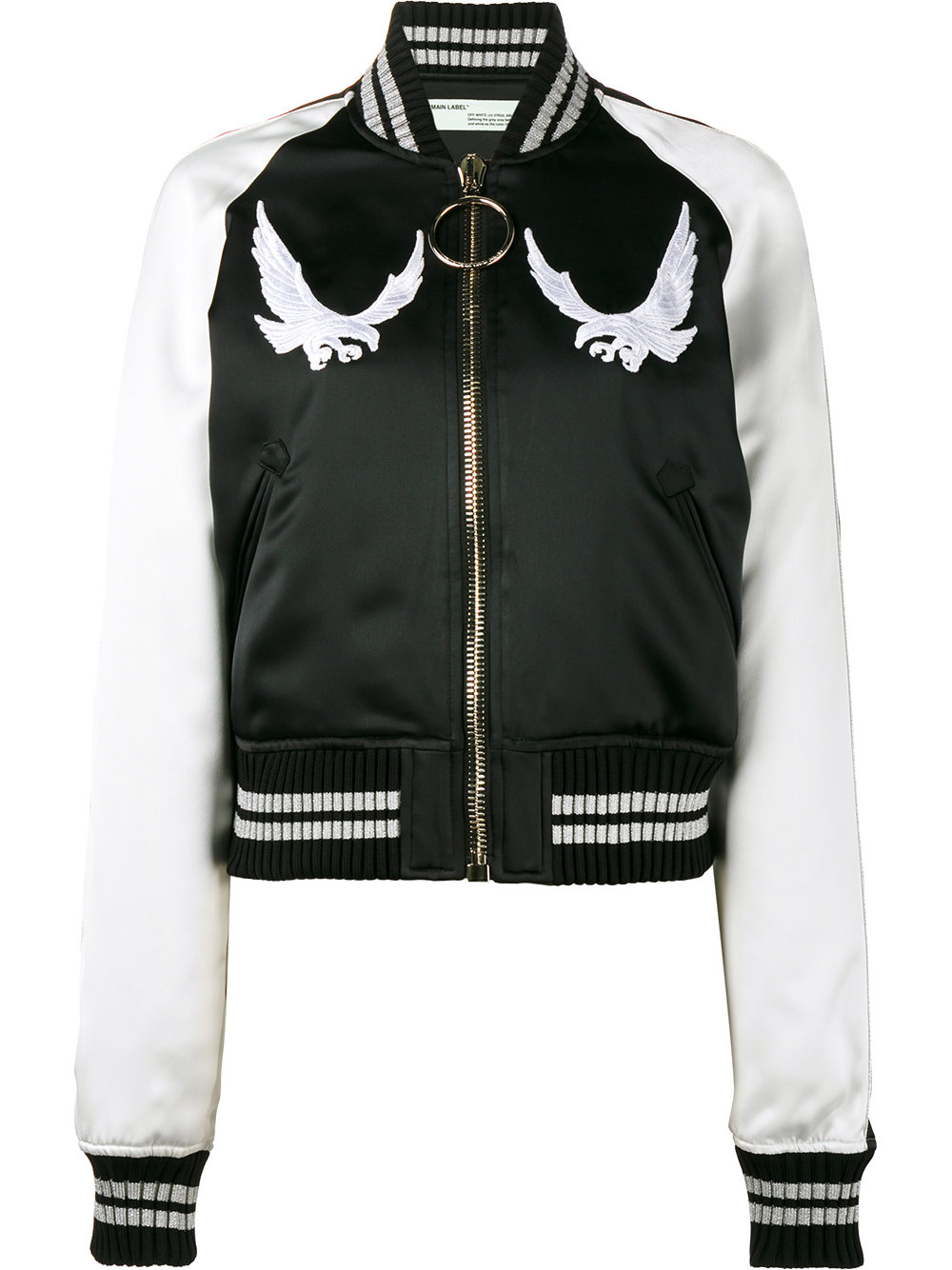 Off-White bird embroidered bomber jacket BLACK Women Clothing Jackets